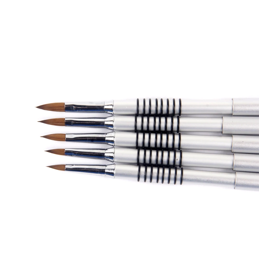 ANGNYA New 2#3#4#5#6 Kolinsky Hair Nail Art Brush Carving Powder Gel Nail Brush Acrylic Nail Brush Set Metal Hand Manicure Tools 3