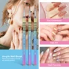 3pcs Kolinsky Acrylic Nail Brush Good Quality Nail Art Mink Brush Wood Handle Gel Builder Manicure Brush Drawing Tools 4