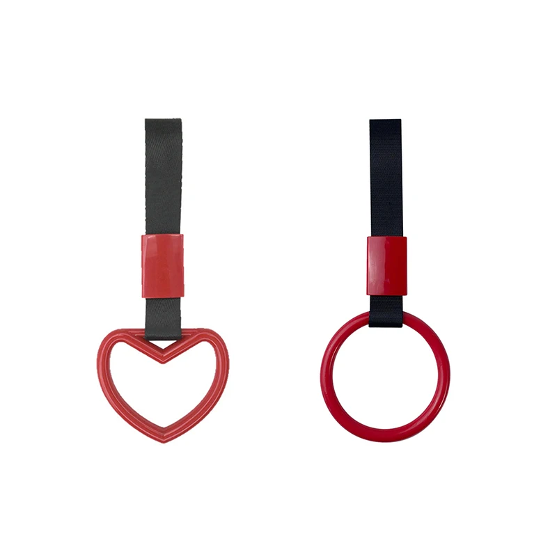 Car Tow Strap Tsurikawa Ring Heart JDM Train Bus Handle Hand Strap Styling Drift Charm Auto Accessories