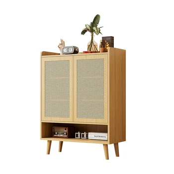 KOMHTOM Natural Rattan Shoe chest of drawers