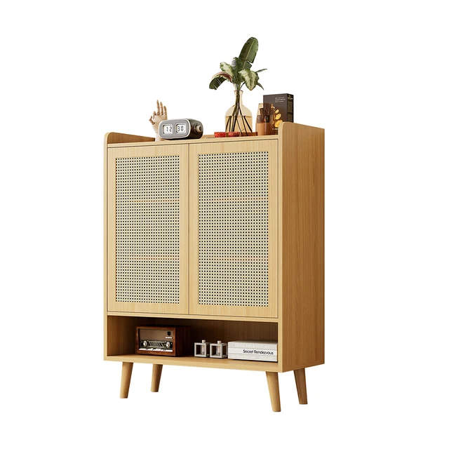 KOMHTOM Natural Rattan Shoe chest of drawers