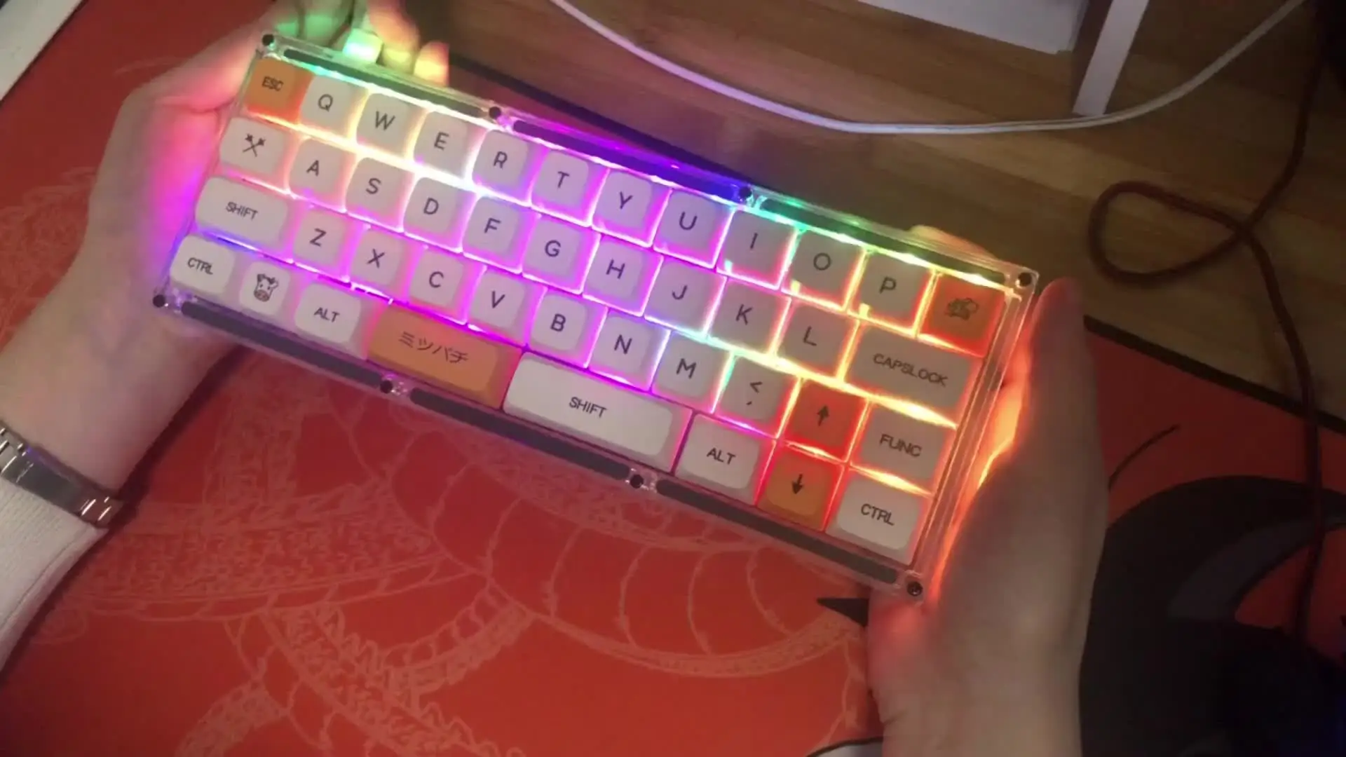 プログラム可能なメカニカルキーボードキット,透明なアクリルケース