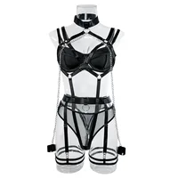 JOLingerie séduisante sexy pour femmes, ensemble de quatre pièces, sous-vêtements féminins, tache pure, style désir, monochromatique, aussi en déclin trempé, mode 1