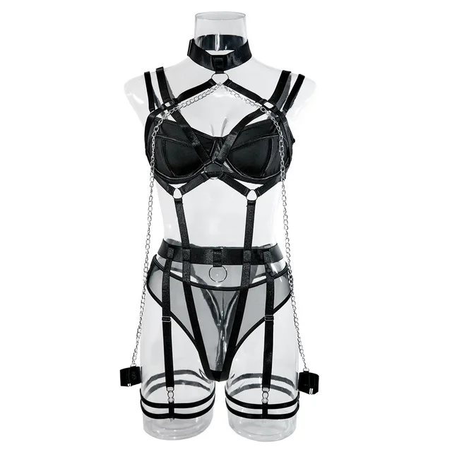 JOLingerie séduisante sexy pour femmes, ensemble de quatre pièces, sous-vêtements féminins, tache pure, style désir, monochromatique, aussi en déclin trempé, mode 1