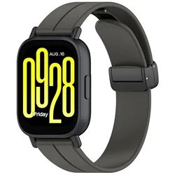 Silicone Sports Strap with Magnetic Buckle - Replacement Watch Band Accessory for 22mm watch strap (Titanium grey)