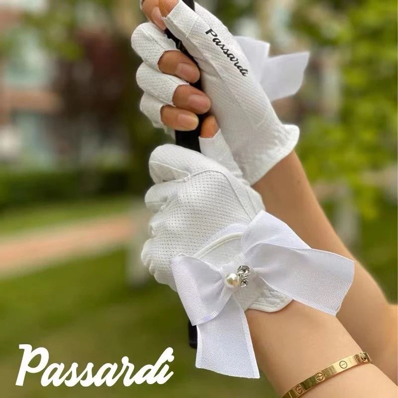 Golf Gloves Golf Glove Open-fingered Lady's Golf Glove Both Hands Fashion Breathable Wear-resistant Golf Supplies