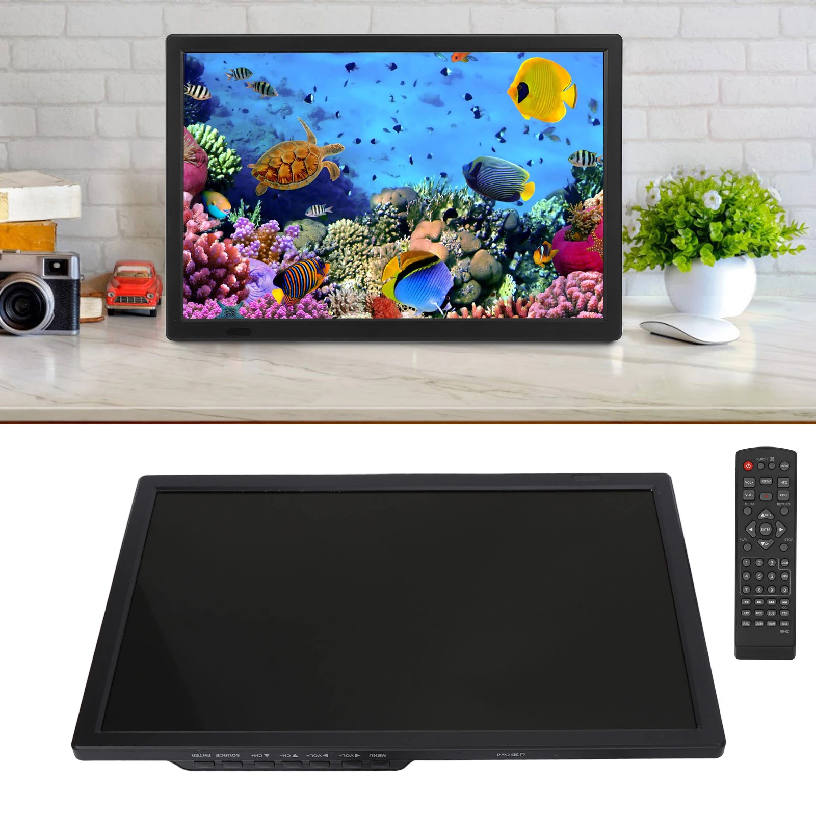 15.5 Inch Digital TV ATSC High Sensitivity Portable Digital Television US Plug 110‑220V
