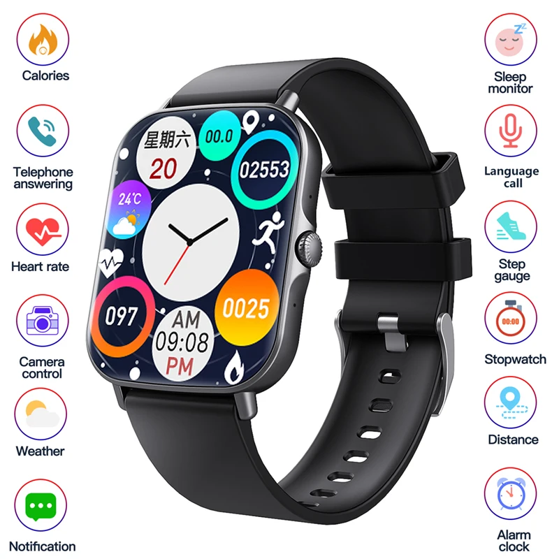 

LIGE Bluetooth Call Smart Watch Men Sports Watches Waterproof Temperature Monitor Calories Heart Rate Bracelet Smartwatch Men
