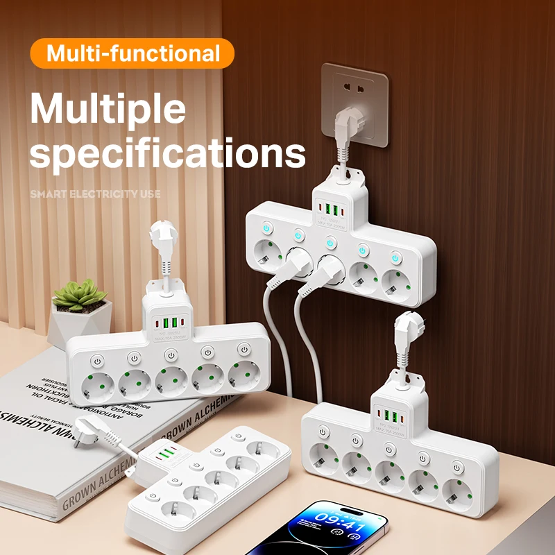 Enhanced Power Strip with 2 USB Ports and Switch