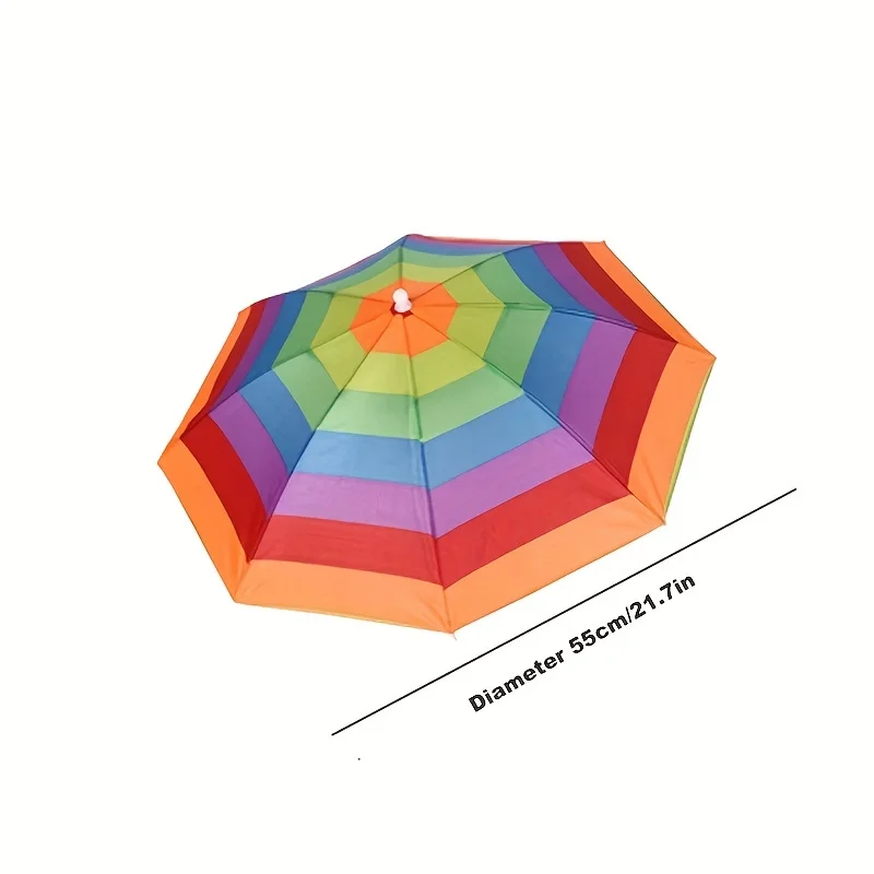 Hands-Free Multicolor Umbrella Hat Sun/Rain Protection for Outdoor Adventures & Daily Commutes