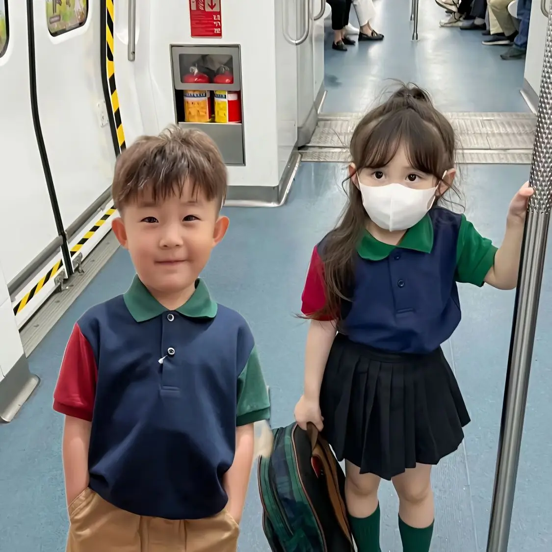 

Summer Brother Sister Suit Kids Set Boys Girls Gentleman Suit+POLO Shirts Top+Pleated skirt Suit Toddler Party School Family Out