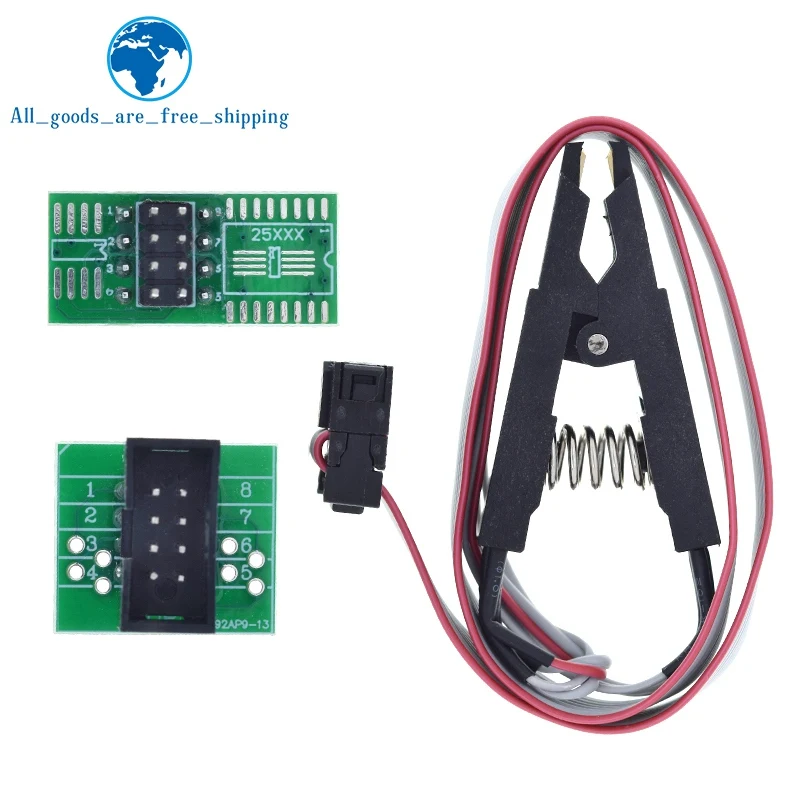SOIC8 SOP8 Test Clip For EEPROM 93CXX/25CXX/24CXX in-circuit programming USB Programmer TL866CS TL866A EZP2010