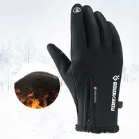 Golovejoy Warm Cycling Gloves Zipper Touchscreen Waterproof Windproof Plus Velvet Wear-Resistant Mittens For Men Riding Running 2