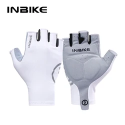 Women's Cycling Gloves - Padded Half-Finger Shock-Absorbing Summer Biking Gear - S (White)