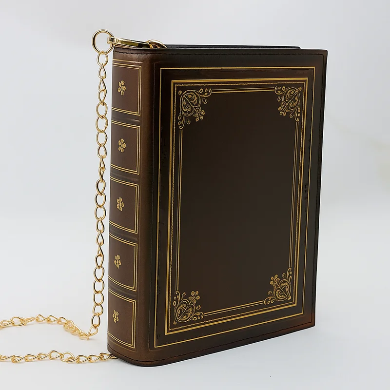 รูปสินค้า กระเป๋าหนังทรงหนังสือ ลายทอง คลาสสิก