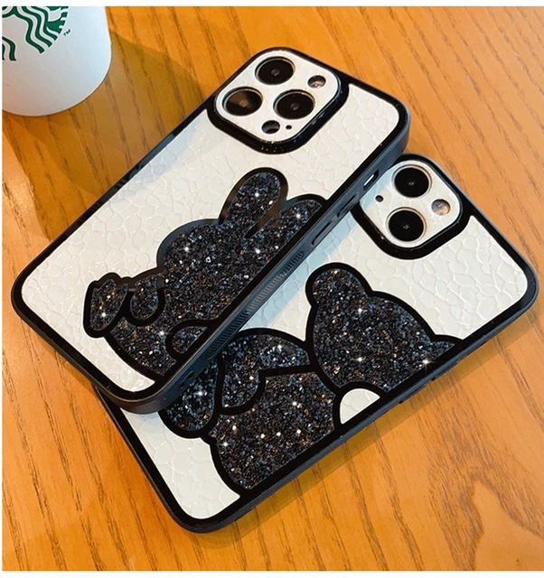 Funda de teléfono de lujo con purpurina y oso para iPhone 14, 13, 12, 11 Pro, Max, X, XR, XS, Max, Cortex, a prueba de golpes - Image 3