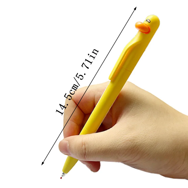 12pcs/set Parrot/Chick/Duck Neutral Pen Rotating Core 0.5mm Black Ink - Large Capacity Pen Cartoon Speed Drying Signature Pen