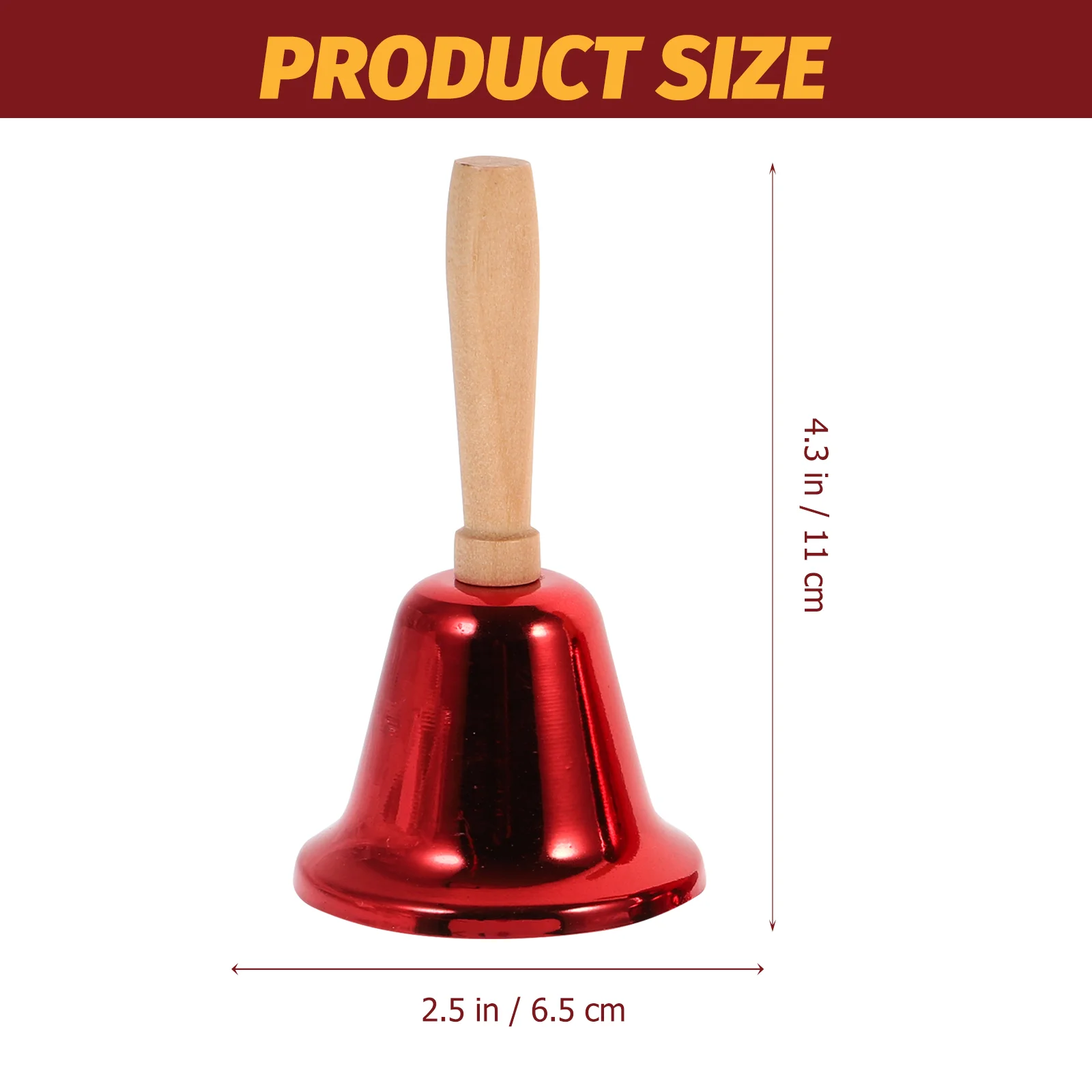 4 Pcs Christmas Rattle Vintage Decor Bar Bell Metal Hand Call Decoration Handheld Bells Wood Festival