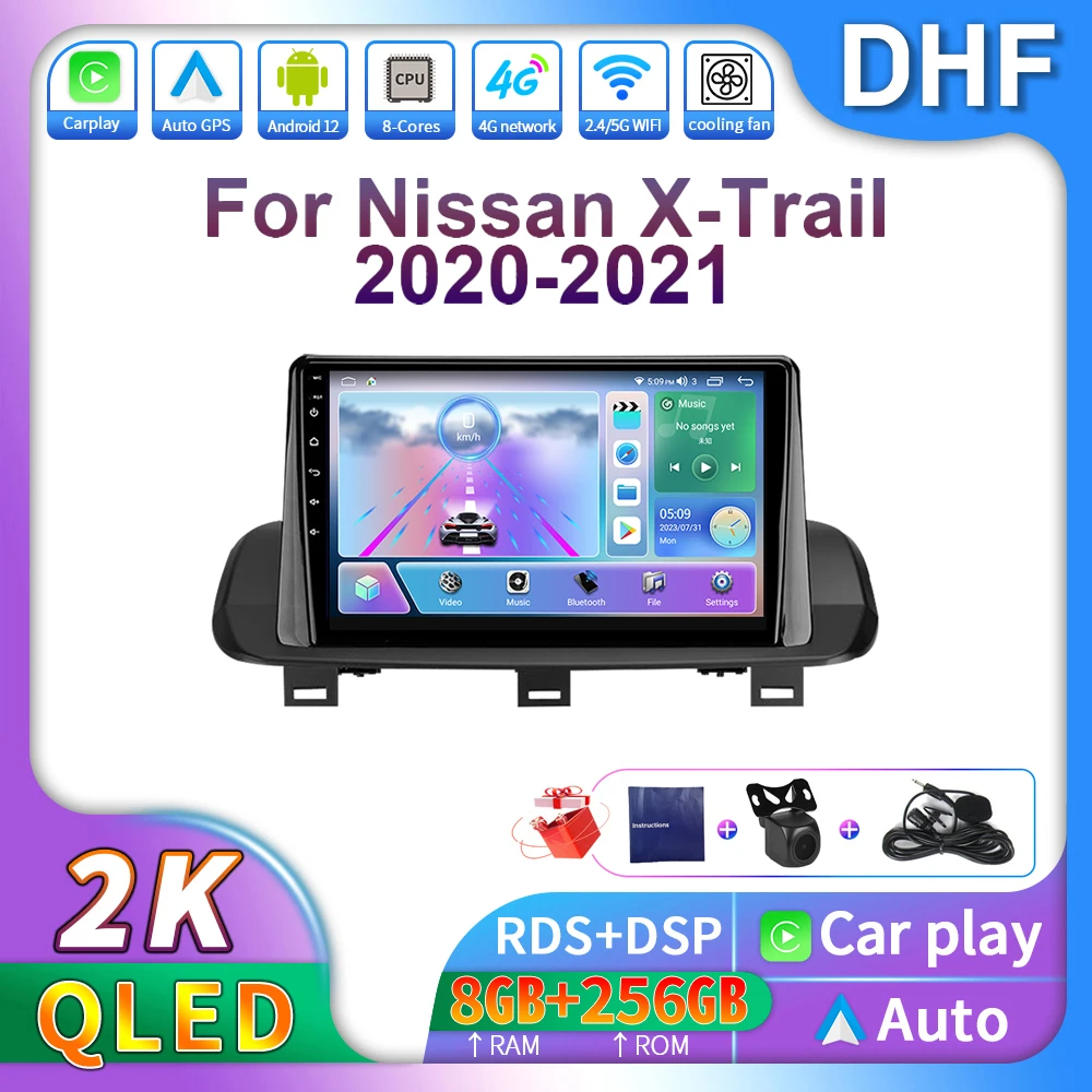 

Автомобильный радиоприемник DHF Android 13 для Nissan X-Trail Xtrail X-Trail 4 T33 Rogue 3 2020 2021 мультимедийный видеоплеер навигация Carplay