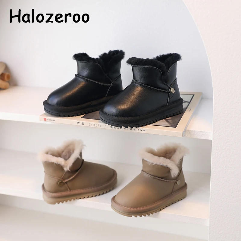 

Winter New Kids Snow Boots Baby Girls Fur Brand Shoes Toddler Fashion Boots Children Slip On Ankle Shoes Boys Waterproof Shoes