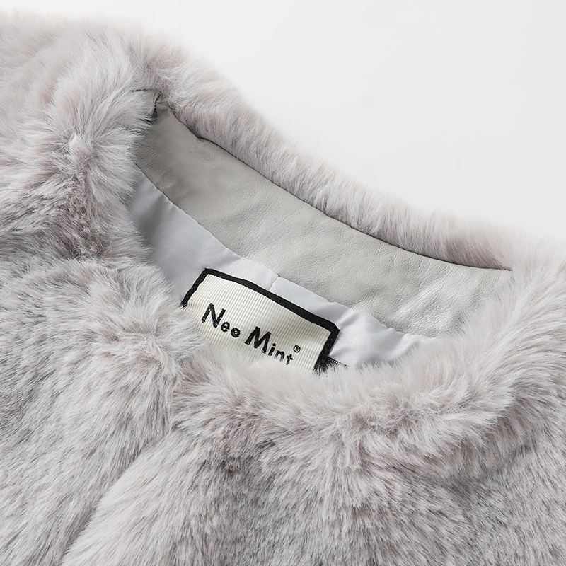 Winter Faux Rabbit Fur Coat Women Chic Fashion Soft Warm Furry Fur Jacket Street Style Girl Outerwear Overcoat