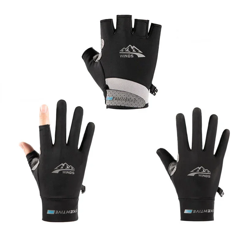 Fishing Gloves Cycling Gloves Sun Protection Breathable Anti-slip Anti-UV Sport Ice Silk Outdoor Running Men Women