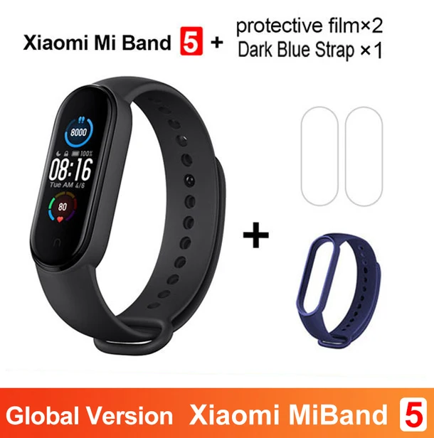 Global Xiaomi Mi Band 5 Smart Bracelet 1: 1 Large AMOLED Screen Heart Rate Fitness Traker Bluetooth 5.0 Sports Waterproof Band 5 