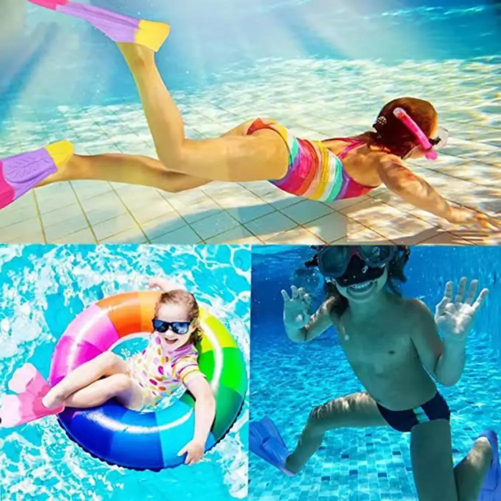 1 Pair Swim Fins Comfortable Non-slip Professional Auxiliary Training Silicone Short Swimming Training Flippers Water Sports 5