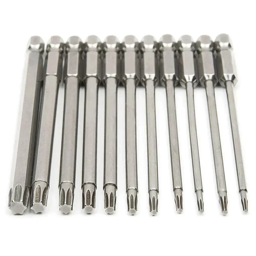11-teiliges Torx-Bit-Set – T6 Bis T40, 1/4-Zoll-Sechskantschaft, Aus S2-Stahl, 7,6 Cm Lang, Magnetisierbar