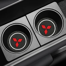  2Pcs Car Coaster Water Cup Holder Mat Decoration Car Accessories For Mitsubishi Outlander Lancer 9 Ex Evo ASX 3 Xl L200 Pajero 