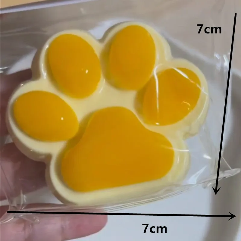 귀여운 고양이 발바닥 모양 스티키 스퀴즈 토이, 부드럽고 사실적인 젤리 글리터 클로 스퀴시 스트레스 해소 장난감, 어린이와 어른을 위한 특별한 선물 아이디어