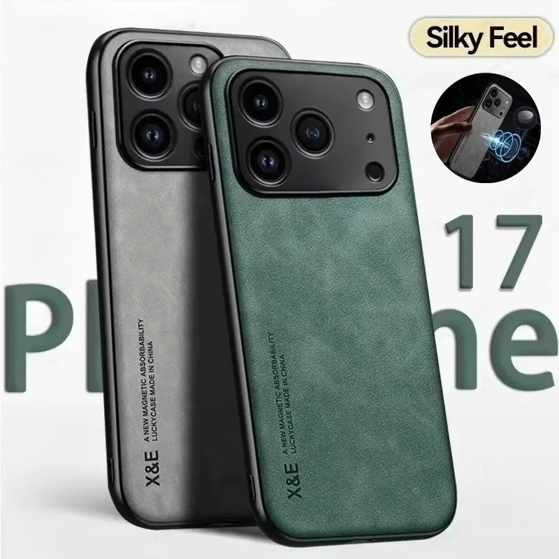 รูปสินค้า เคสหนังหรู iPhone 17/16/15/14 ป้องกันลื่น ดีไซน์เรียบหรู