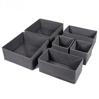 Foldable Fabric Underwear Drawer Organizer 6 Grid Storage Divider For Bra Panties Socks Wardrobe Closet Bedroom Clothing Sorting 1