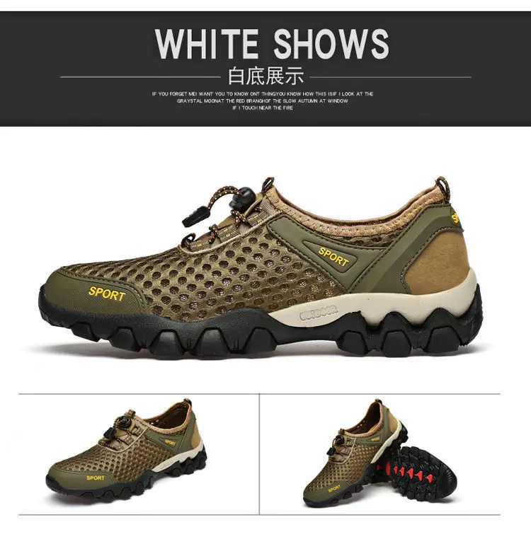 Herren Mesh atmungsaktive Wanderschuhe Sommer rutschfeste weiche Sohle Sportschuhe Outdoor verschleißfeste stoßdämpfende Laufschuhe – Detail 28