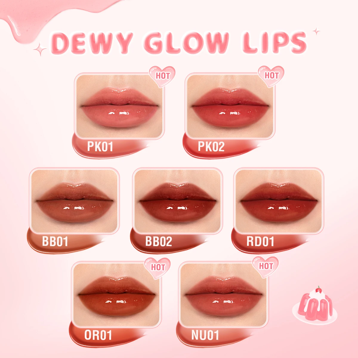 Lip Gloss PINKFLASH Watery Glow Hydrating Long-lasting Moisturizing Liquid