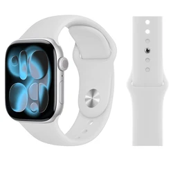 Versatile Silicone Watch Strap Bracelet in Multiple Sizes - 42 44 45 46 49 mm ML (White)