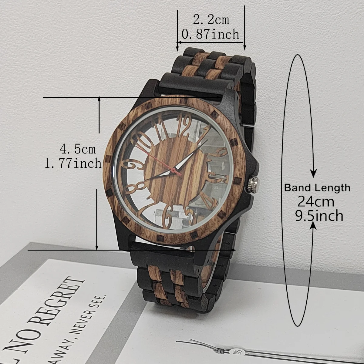 Men's Wood Quartz Watch Personalised Fashion Transparent Hollow Watch Timepieces Wooden Wrist Watches For Men Dropshipping 6