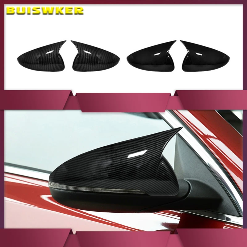 Zijspiegelkappen Voor KIA Voor K3 Voor Cerato Voor Forte 2019-2022 ABS Auto Body Zijdeur Achteruitkijkspiegel Cover Cap Shell Behuizing Sticker Trim Afdekkappen buitenspiegels (Kleur : 1pc Black Righ