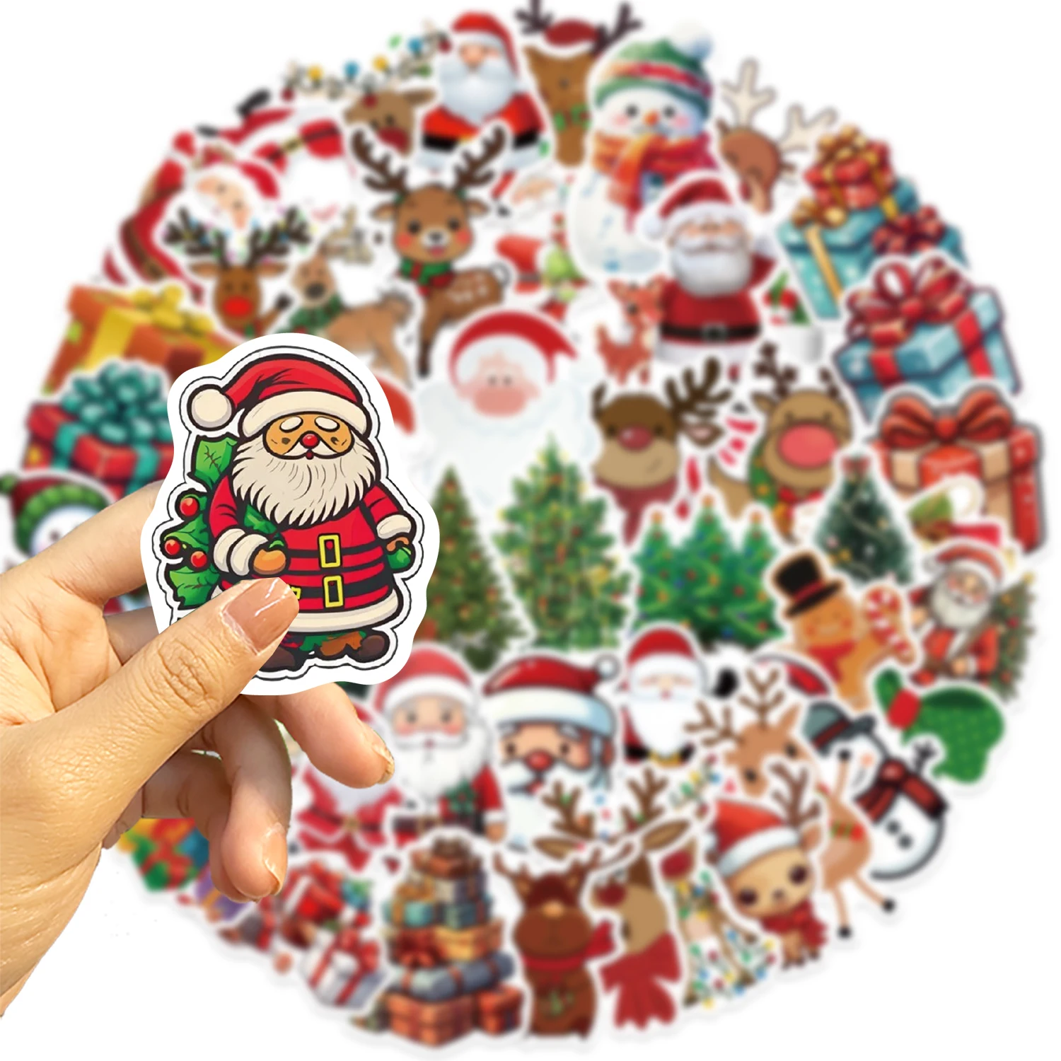 50PCS Kawaii Cartoon Christmas Art Aesthetic Stickers Pack for Kids Toy Diary Laptop Scrapbook Decoration Graffiti Sticker 3