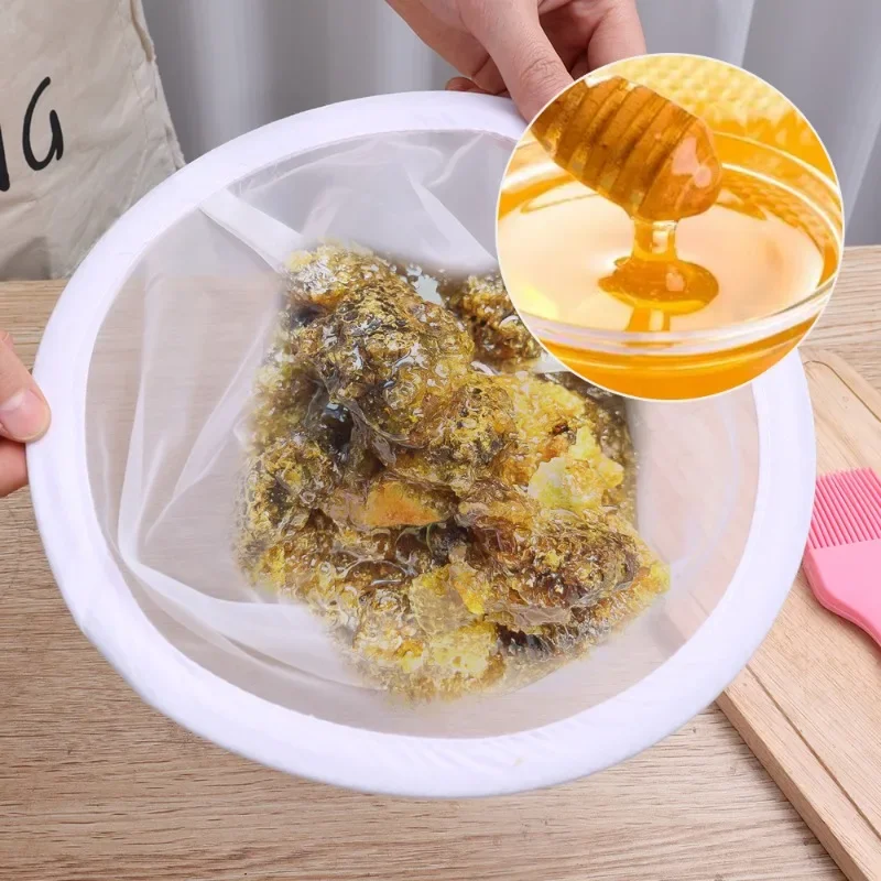 Description Picture 6 of item150 Mesh Nylon Filter Bags Honey Strainers Funnel-shaped Strainers Food Grade Impurities Filter Mesh Bag Beekeeping Special Tool