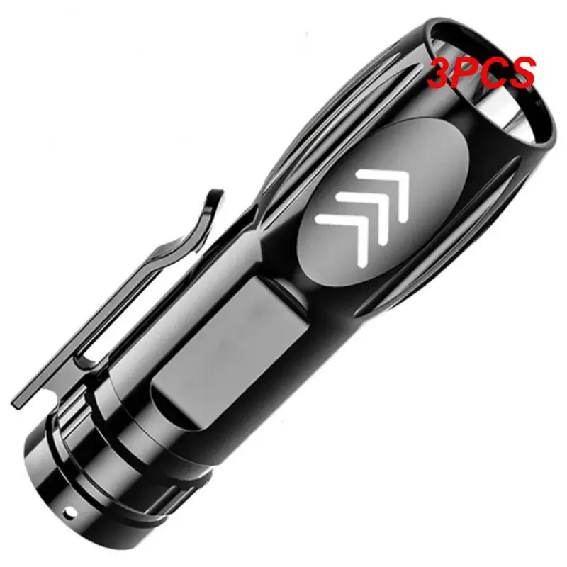 

3PCS Flashlight LED Outdoor Household LED Torches Mini USB Charging Rechargeable Battery Portable Tactical Flashlight