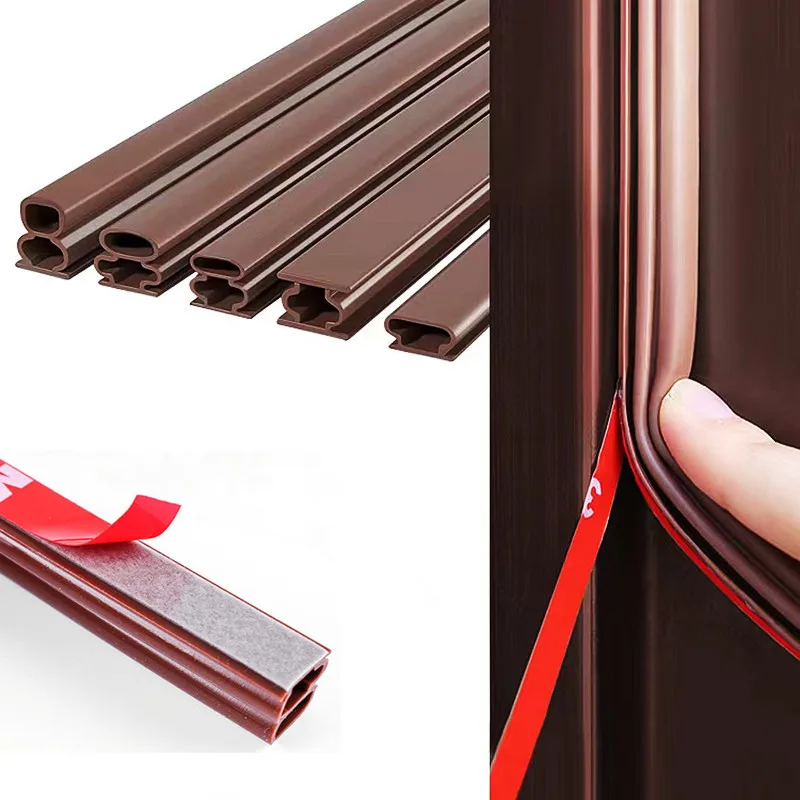

6M Door Window Sealing Strip Silicone Rubber Self-adhesive Sealing Strip Anti-collisio Insulation Strip Dustproof Soundproof