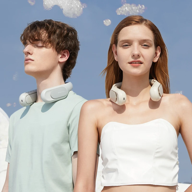 

Бесстворчатый портативный шейный вентилятор 4000 мАч, безлопастный Электрический перезаряжаемый безстворчатый подвесной шейный вентилятор, шейный подвесной дизайнерский охлаждающий вентилятор для шеи