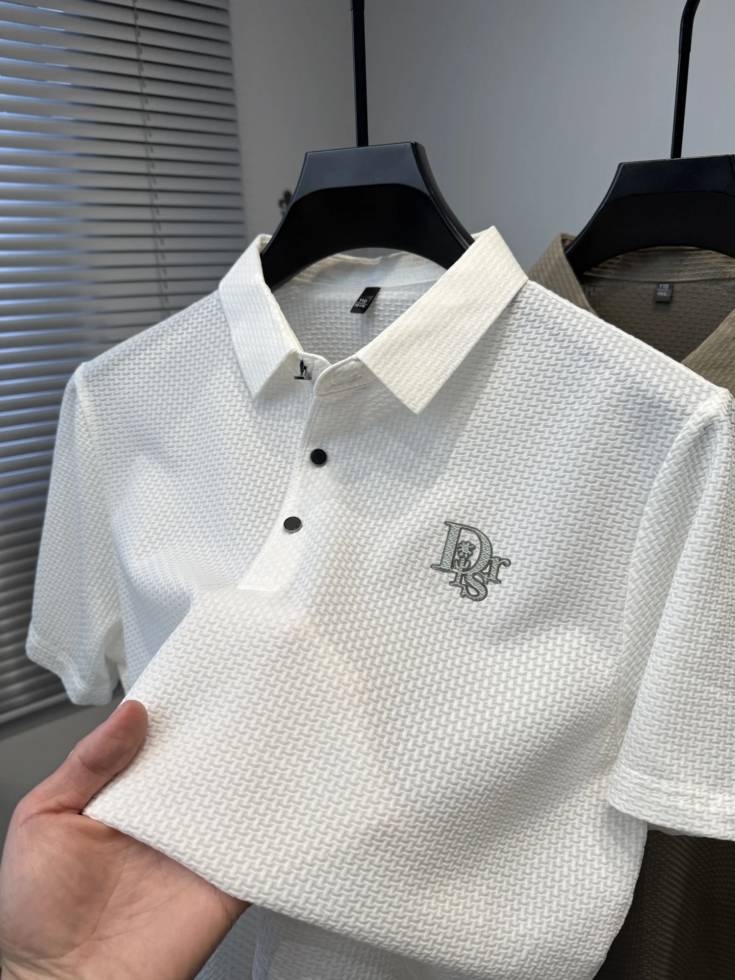 Men's breathable cotton ball shirts, fashionable brand T-shirts, high-quality striped short-sleeved tops, casual office summer 6 S78f22e0782ba4a038615dc7a6fd6453dq