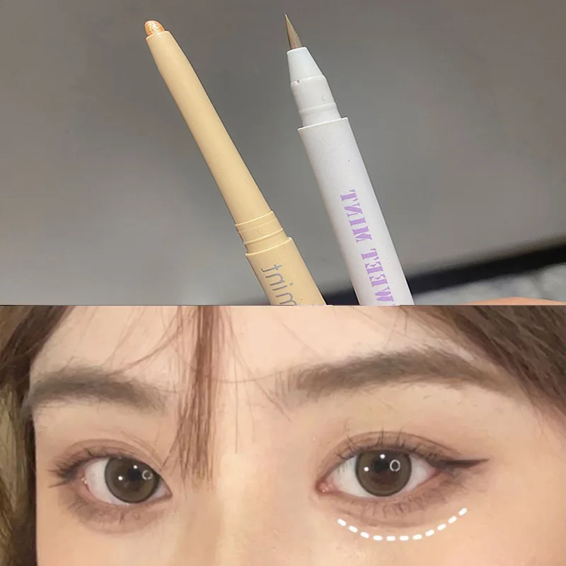 Liquid Eyeliner Tea Brown Lying Silkworm Eyeliner Pen Pearlescent Makeup Liquid Eye Shadow Pencil Smooth Quick-drying Beauty Cosmetics Tools