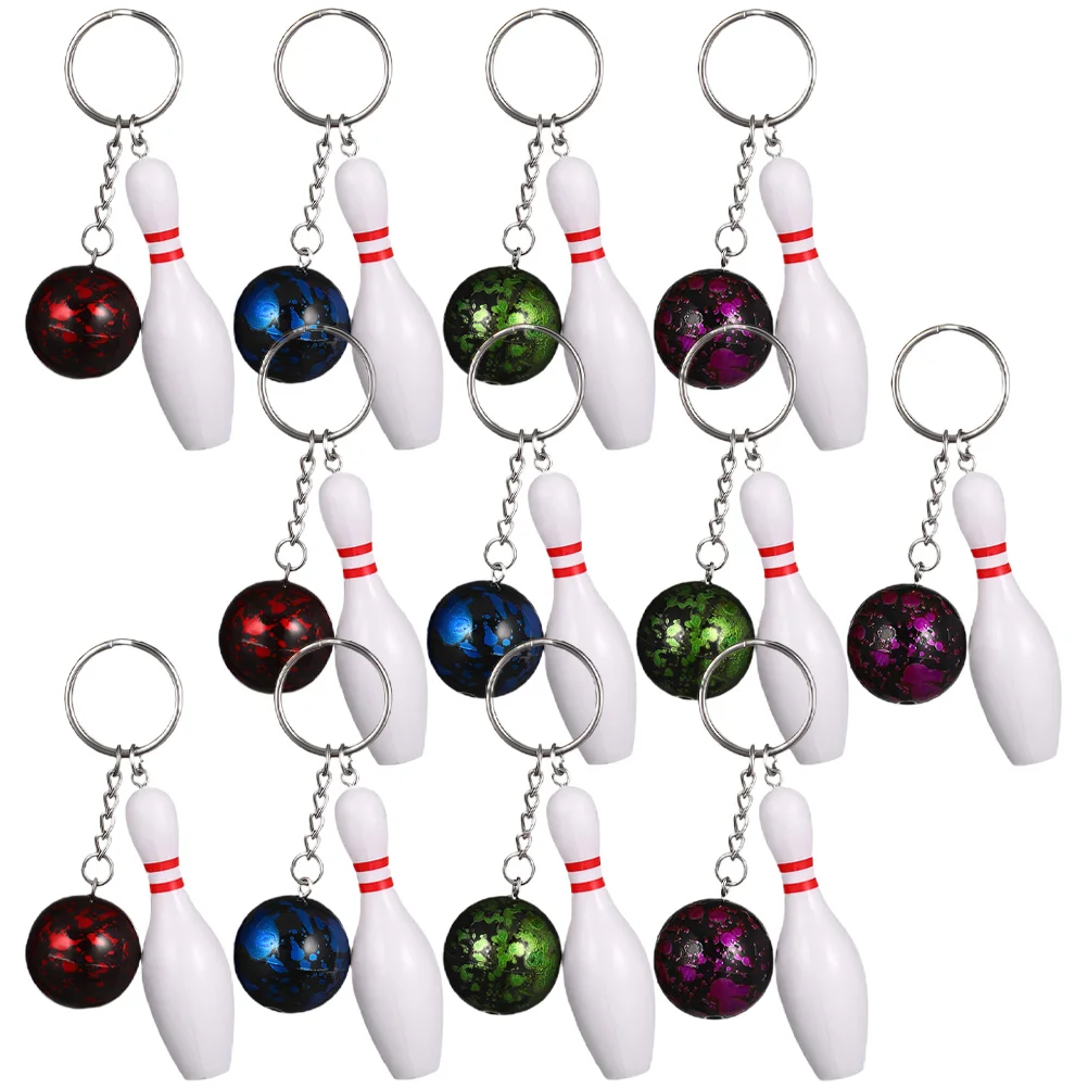 

12 Pcs Wallet Bowling Keychain Child Basketball Gifts Exquisite Small Keychains Metal Ornaments