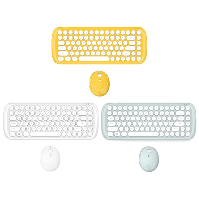 

Mini Wireless Keyboard and Mouse Compact Portable Sleek Design 2.4 for Windows Computer Desktop PC Notebook Laptop