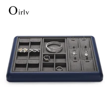 

Oirlv Grey Detachable Multi-function Jewelry Storage Tray with Microfiber Jewelry Display Trays for Ring Pendant Earrings