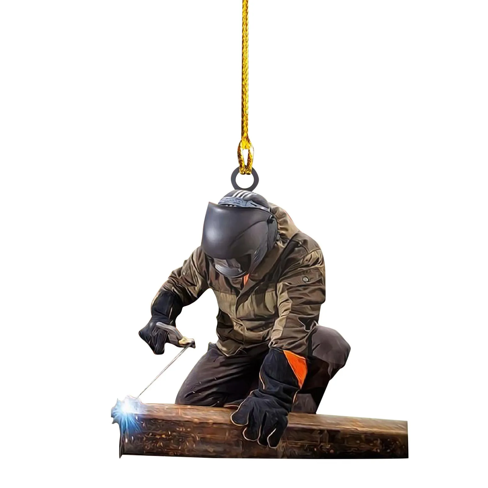 Creative Firefighter Fireman Pendant Ornament Keychain Personalized Christmas Tree Home Decoration Firefighter Decoration 5
