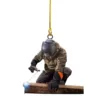 Creative Firefighter Fireman Pendant Ornament Keychain Personalized Christmas Tree Home Decoration Firefighter Decoration 5